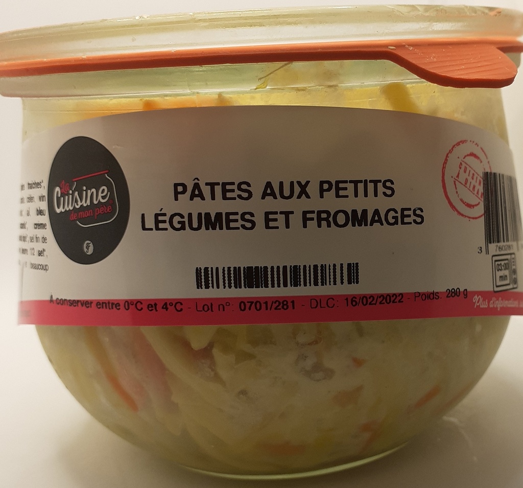 PÂTES AUX PETITS LÉGUMES ET AUX FROMAGES (g4)