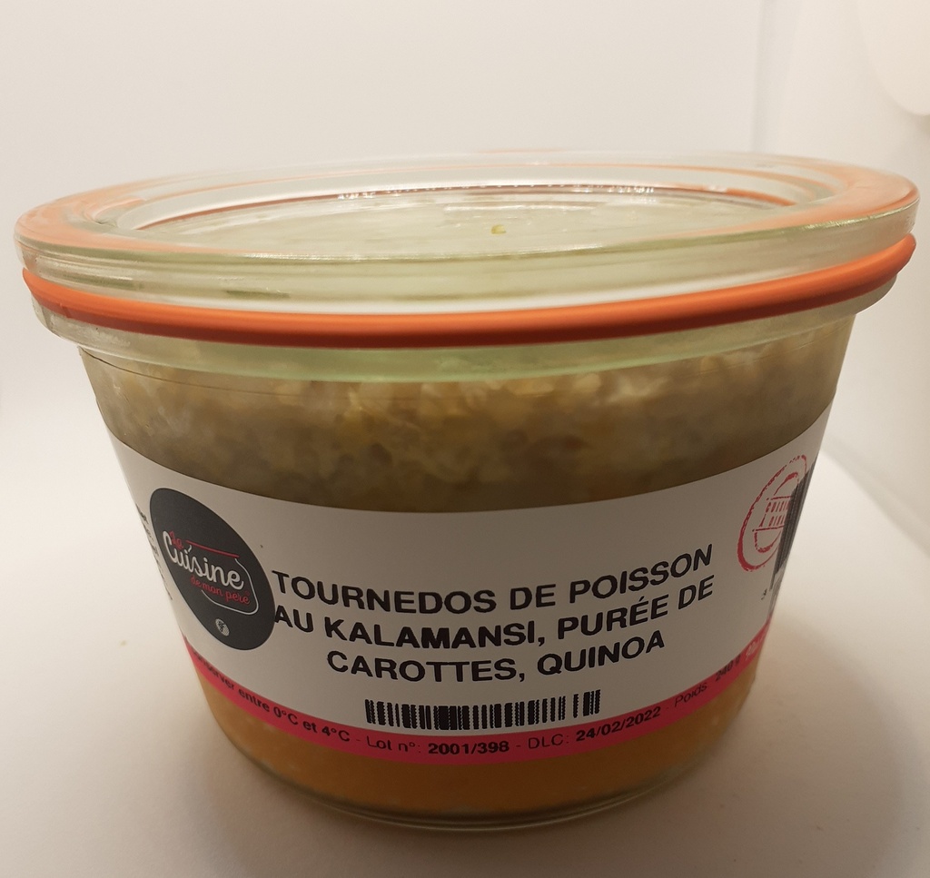 TOURNEDOS DE POISSON AU KALAMANSI, PURÉE DE CAROTTES, QUINOA 
