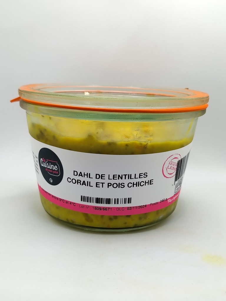 DAHL DE LENTILLES CORAIL ET POIS CHICHE