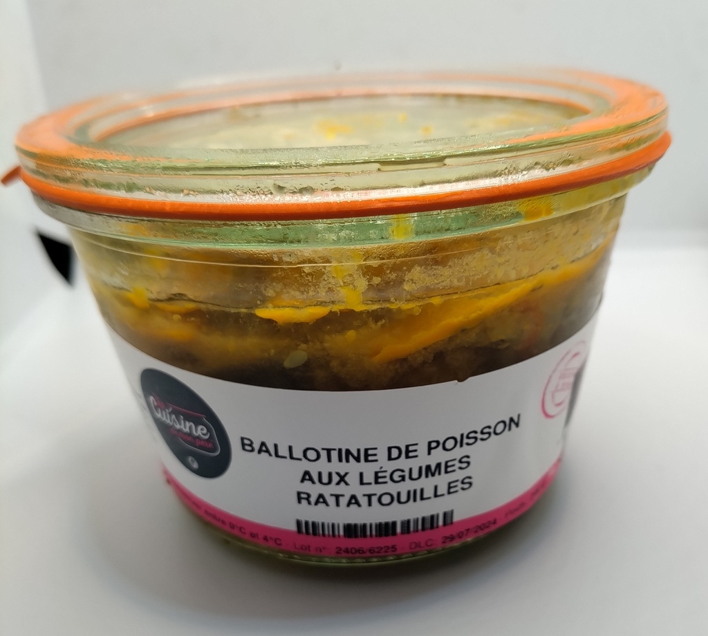 BALLOTINE DE POISSON AUX LÉGUMES RATATOUILLES