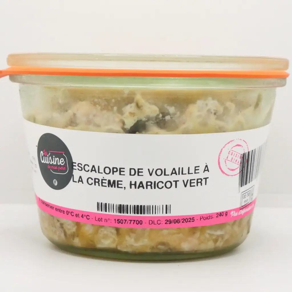 ESCALOPE DE VOLAILLE À LA CRÈME, HARICOT VERT 