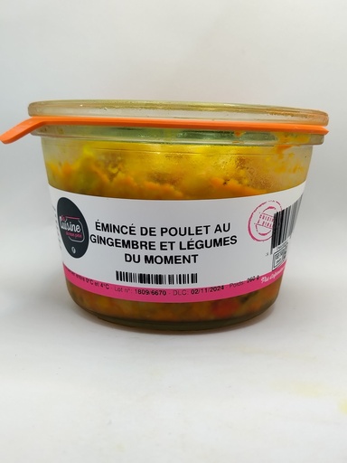 [G2] EMINCÉ DE POULET AU GINGEMBRE ET LÉGUMES DU SOLEIL 