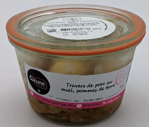 [G2] TRAVERS DE PORC LAQUÉ AU MIEL, POMMES DE TERRE RISSOLÉES
